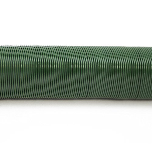 COM-FOUR® 10x Blumenwickeldraht Bindedraht grün, Stärke 65mm, 1000g, je 100g auf einem Holzstab gewickelt (10 Stück – grün) - 3