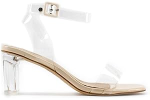 MODELISA - Sandalia Tacón Ancho Transparente Para Mujer
