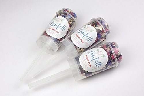 CONFETTI POPS 3 / 10 PACK -NATURAL DRIED DELPHINIUM FLOWER PETAL WEDDING CONFETTI - BIODEGRADABLE (MIXED PINKS, 10 Pack)