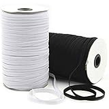 JEMPAK UK® 5M x 6mm Black Flat Elastic Cord Band (for Sewing, Dressmaking, Tailoring, face mask Making e.t.c)