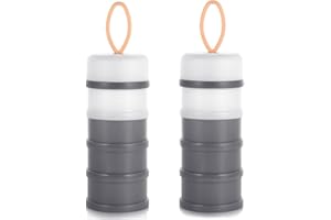 JIAHUADE Milchpulver Portionierer Baby,4 Lagiger Milch Pulver Spender,Säuglingsnahrung Kasten,Formel Milchpulver Zufuhr Tragbare,Milchpulver Spender Stapelbare,Milchpulver Box(2 Stück,BPA-frei)