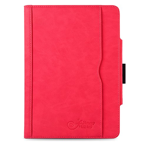 iPad Air, Air 2 & iPad 9.7″ 2017 Hülle – JAMMYLIZARD Ledertasche Smart Cover mit Standfuktion für iPad Air (5. & 6. Generation) & iPad 9.7″ 2017, ROT & HONIG, [MIT STIFT & STIFT-HALTER] - 2