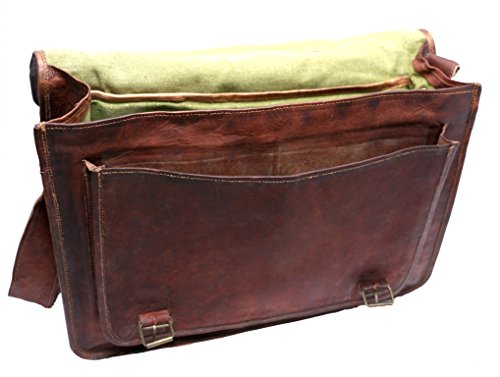 Cool Stuff Herren Echt Leder Vintage Weiche Laptop-Umhängetasche - 4