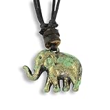 ISLAND PIERCINGS Halskette Kleiner Elefant Anhänger Handarbeit längenverstellbar N260