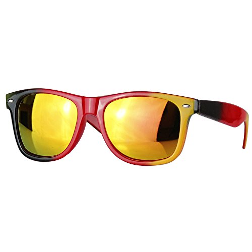 caripe Wayfarer Sonnenbrille Nerd Brille verspiegelt + getönt – viele Farben – W-g (Deutschland – sun verspiegelt)