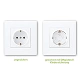 Offgridtec 078114 Selbstklebende Kindersicherung für Steckdose mit Drehmechanik – Steckdosensicherung Baby Kleinkinder / 20 Stück, weiß / V2 - 3