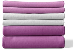 Melunda lange bébé en mousseline de coton - lot de 6-80x80 cm - 2 Violet 2 Violet clair 2 Blanc - certifié Oeko-Tex - Hypoallergénique sans produits chimiques, lavable à 95° C