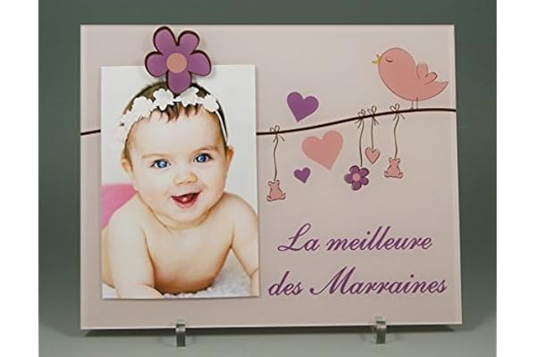Gravure Events (KdLMrMeil) Cadre Photo pour Marraine – (Cadeaux originaux pour Parrain Marraine - Baptême, Anniversaire, Noël...)