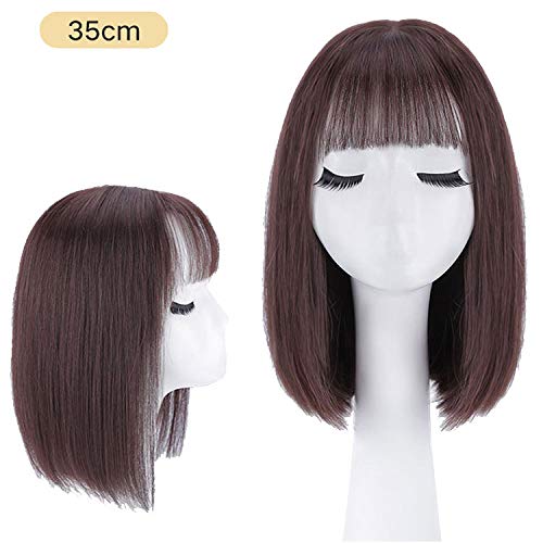 Yixing Peluca de Cabello Corto Femenino en el Largo Cabello de Clavicle. Modelo de Cabello. Cabello Largo. Cabello lacio (el Cabello Humano Puede ser teñido),Black,35