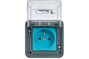 prise de charge - hager witty - ip55 3 kw - 2p+t m2+ - saillie - hager xev080