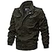 Produktbild Sannysis Herren Slim Fit Pullover Klassisch Frühling Herbst Baumwolle Militär Jacken Freizeit Übergangs Bomber Jacke Mäntel Draussen Windbreaker Hochwertig