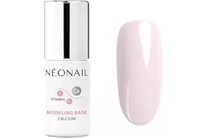 NÉONAIL NEONAIL Nagellack, semi-permanent, Base Coat, 7,2 ml, UV-Gel-Lack, semi-permanent, Modeling, Basis, Calcium, Basic, Rosa, Nagellack, UV-Gel, Nail Art