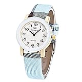 Modische Armbanduhr. Noopvan Damen-Armbanduhr, Quarzuhr mit Farbblock, Lederband, einzigartig, lässig, analog, Quarzuhrwerk, klassische Armbanduhr X39 Antik one size fits all blau