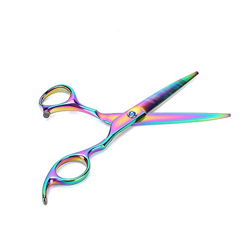 KYG 3er Haarscheren Set Mit 2 Edelstahl Effilierschere Haarschneideschere 1 Kamm Bunt - 2