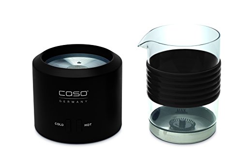 Caso 1660 Crema Glas Design Milchaufschäumer für cremigen Milchschaum kalt und heiß, ideal für Latte Macchiato, Kakao, Cappuccino oder Frappe, schwarz - 2