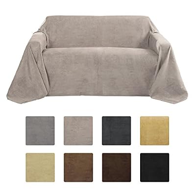 Beautissu Romantica Couverture - Plaid - 210x280cm - Couvre-lit ou sofa jeté de canapé effet velours - Gris clair