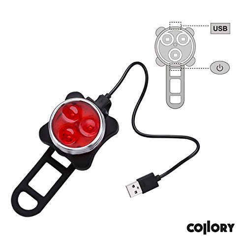 Collory wiederaufladbares Akku LED Lampen-Set (je 3 LEDs) | Akku aufladen über micro USB | Kinderwagen-Beleuchtung | 4 Licht-Modi-Einstellungen | Einfache Montage (Clip-On) | Blinklicht | Ultrahell - 7