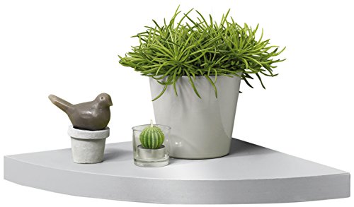 HOMEA 6RAN795GC estantería Flotante de Esquina, botonera de partículas, aglomerado, Plata, 35x35x3.4 cm