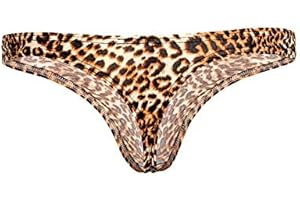 VemeFufu Men's Thong Briefs Boxers Leppard Underwear for Men Funny UK Hot Sexy Thong Mankini G-String Tanga Cosplay Costume1-3 Pack