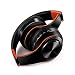 Produktbild BANNAB Faltbare Bluetooth-Kopfhörer 3,5mm Wagenheber Over-Ear Stereo Headsets Noise Cancelling mit eingebautem Mikrofon für Smartphone,orange&Black