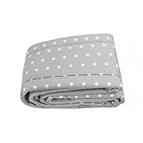 Nestchen Babybett 70×140 cm Bettumrandung Lang Nest Kopfschutz Rundum Bettnestchen Unifarben Motive, Farbe: Sterne Grau, Größe: 420x30cm (für Babybett 140×70) - 4