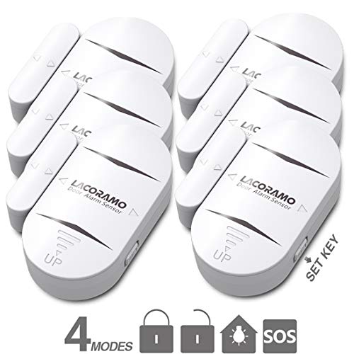 LACORAMO DA-05 Window Alarm Sensors, 130 DB Wireless Door Alarm, 4 Working Options Magnet Triggered Home Security entry alert, Loud Pool Door Alarm for Kids