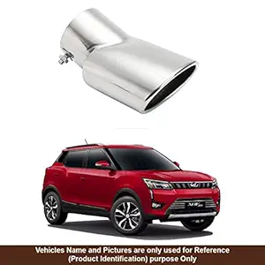 Oshotto Stainless Steel SS-009 Car Exhaust Muffler Silencer Cover Compatible with Mahindra XUV-300 (Chrome)