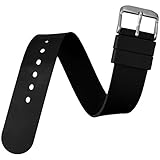 Uhrenarmband ZULUDIVER® 1-Teilig aus Gummi (Italienisch) Taucher PU Gummi Schwarz 20mm