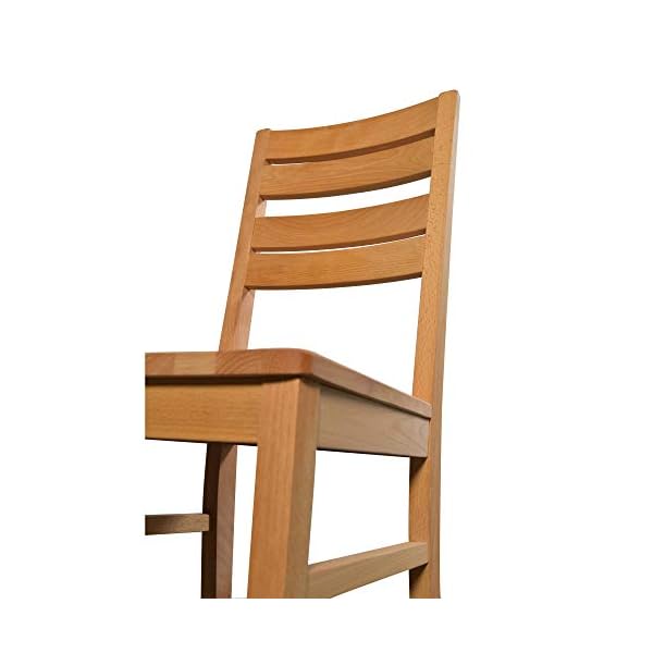 acerto 20001 Esszimmerstuhl aus Buche massiv ohne Armlehne * Geölt * Extrem robust | Holzstuhl für Küche & Esszimmer… – Bild 4