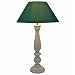 Homesake Floral Carved White Wood Table Lamp With Green Shade RS.1199.00