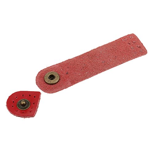 MagiDeal 5 Sets Lederriemen mit Schnalle Messing Nieten – Rot, one size - 3