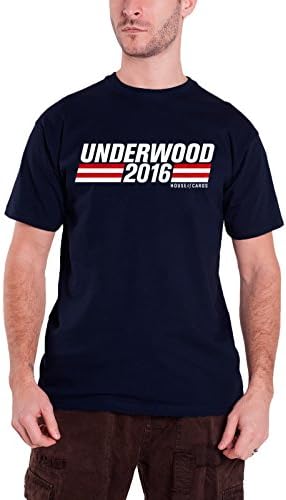 House Of Cards T Shirt Underwood Campaign Logo Official Mens Navy Blue XXL