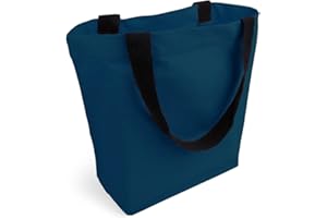 Cottonbagjoe borsa spaziosa ed elegante | con tasca interna, cerniera e fondo largo | borsa in tessuto di cotone borsa shopper borsetta | certificato Oeko-Tex 100 Standard