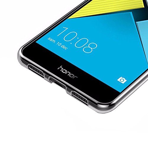 Cover Honor 6X + [2-Pack Pellicola Protettiva in Vetro Temperato], YooweiÂ® Cover Honor 6X Silicone Morbido TPU Chiaro Cristallo Estremamente Sottile Puro Trasparente per Huawei Honor 6X