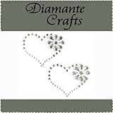 2 Clear Diamante Heart & Flower Vajazzle Rhinestone Gems - created exclusively for Diamante Crafts
