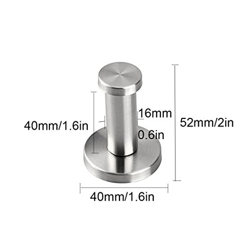 NewCY Edelstahl Wandmontage Robe Haken Neue stilvolle 304, gebürstet Finish, Bad Toilette Schränke Mantel Handtuch Robe Hook 2 Stück [1.75inch/4.5cm] - 2