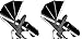 Duellette 21 Combo Double Twin Pushchair Baby Newborn carrycots Pram Travel system Tandem stroller buggy: 2 Pram/seat units, 2 Rain covers, 2 FREE FOOTMUFFS Midnight Black by Kidz Kargo