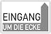 Produktbild Wegweiser Restaurant Eingang rechts um die Ecke Schild ANPASSBAR Nr -907- in verschiedenen Größen und Materialien, hier Größe DIN A4 29,5 x 21 cm, Material Kunststoff mit 4 Bohrungen / 4 Schrauben