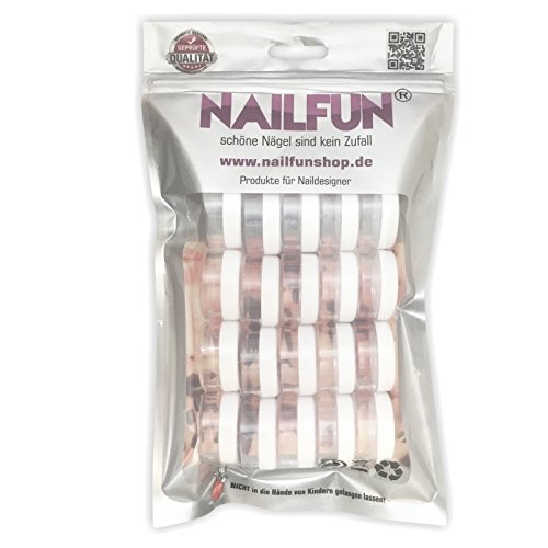 20 x Nailart Döschen Dosen Tiegel 10ml (leer) transparent mit weissem Schraubverschluss - 5