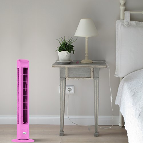 ANSIO® 30“ Oszillierend Turmventilator / Ventilator mit Fernbedienung / 3 Unterschiedliche Programme / 12 Monate Garantie / Lange 1.8m Kabel / GS, RoHS, REACH & CE bescheinigt. Rosa ( Batterien nicht im Lieferumfang enthalten ) - 4