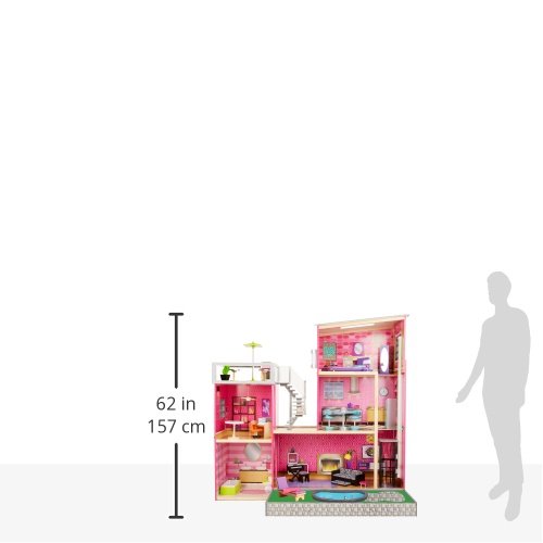 Kidkraft Uptown Wooden Dollhouse Dolls House + 35 Pieces of Furniture