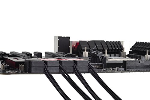 SilverStone SST-CP11B-300 – SATA III 6 Gbps Kabel, ultra-dünn, um 90° abgewinkelte Anschlüsse, 30 cm, blau - 4