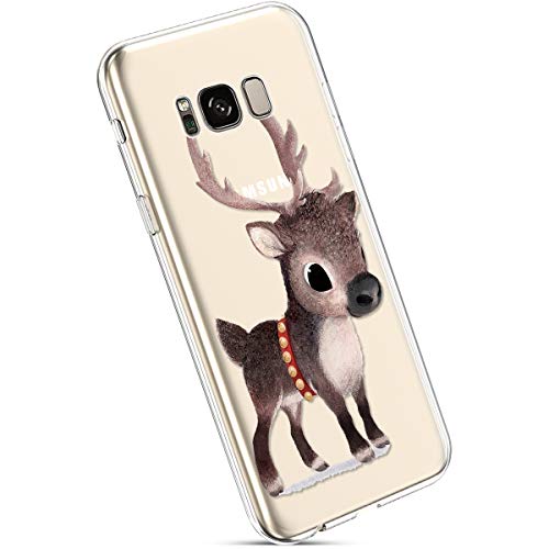 Preisvergleich Produktbild Ysimee Transparent Hülle für Samsung Galaxy S8 Silikon Hülle, Transparent Weich Schutzhülle Ultradünn Weihnachts-Serie Silikon TPU Bumper Case BackCover Stoßdämpfend Stoßfest Silikonhülle