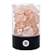 Price comparison product image TOMNEW Natural Himalayan Salt Lamp, USB Real Himalayas Himilian Pink Salt Crystal Rock Lamp Good for Health Small Mineral Negative Lonic Stone Lava Salt Night Light for Bedroom Office (Black, Round)