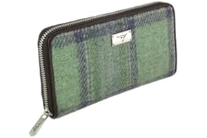 Glen Appin Harris Tweed LB2100 Staffa Grand sac à main zippé, Couleur 139 Vert délavé, L, Décontracté