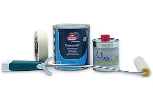 WAGA PAINT S.R.L. Kit Nautica Antivegetativa - Boero Crossover Autopulente ad Alte Prestazioni 750ML (Bianco, Nero, Blu, Rosso), Diluente 250ML Waga Paint Tecniques, Rullino a Pelo Raso e Nastro Gommato -