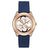 Guess Damen Analog Quarz Uhr mit Silikon Armband W0911L6