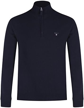 Ukminimarket Mens Gant Mens Lambswool HalfZip Jumper Marine - Size : XXL