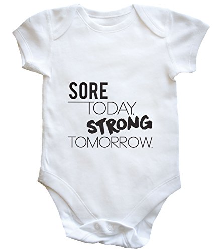 HippoWarehouse sore today strong tomorrow baby vest boys girls