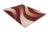 TEPPICH WOHNZIMMER DESIGNER WELLEN MUSTER MELIERT IN BRAUN CREME NEU S – XXL (300 x 400 cm) - 7